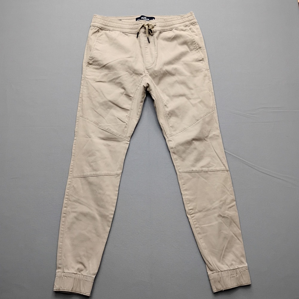 Hollister Mens Super Skinny Jogger Advanced Stretch Khaki Tan Pants Medium 30x30